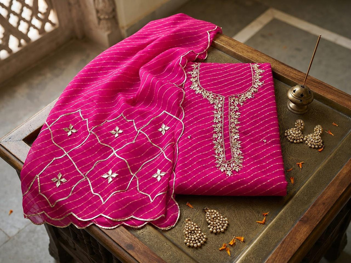 Georgette heavy jardoz work kurta Georgette heavy gotta work duppata