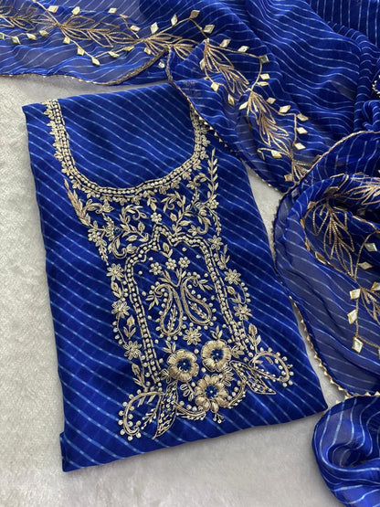 Georgette heavy Zardoz work kurta Georgette heavy gotta work duppata
