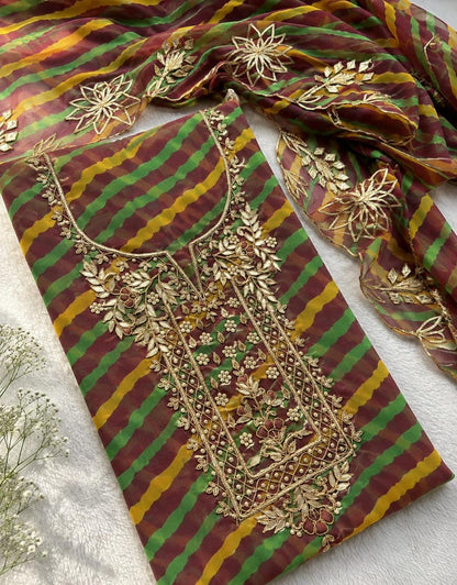 Pure Georgette heavy Zardogi work kurta and with Georgette heavy Zardogi dupatta