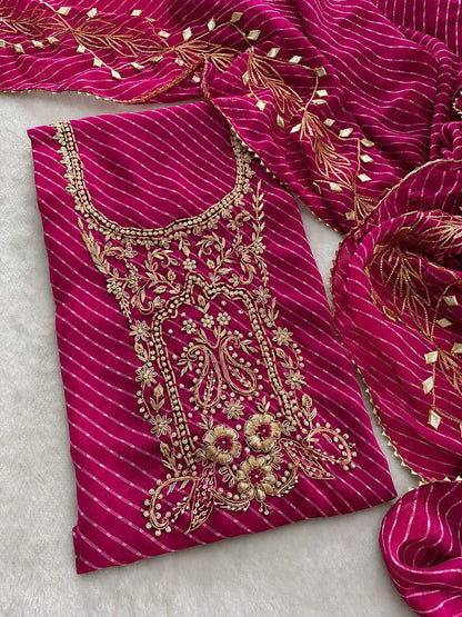 Georgette heavy Zardoz work kurta Georgette heavy gotta work duppata