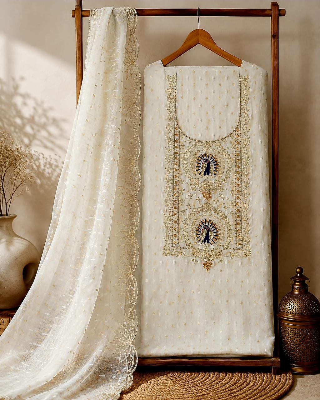 Heavy Chanderi Silk with Zardogi work