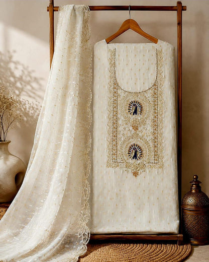 Heavy Chanderi Silk with Zardogi work