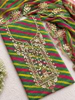 Pure Georgette heavy Zardogi work kurta and with Georgette heavy Zardogi dupatta