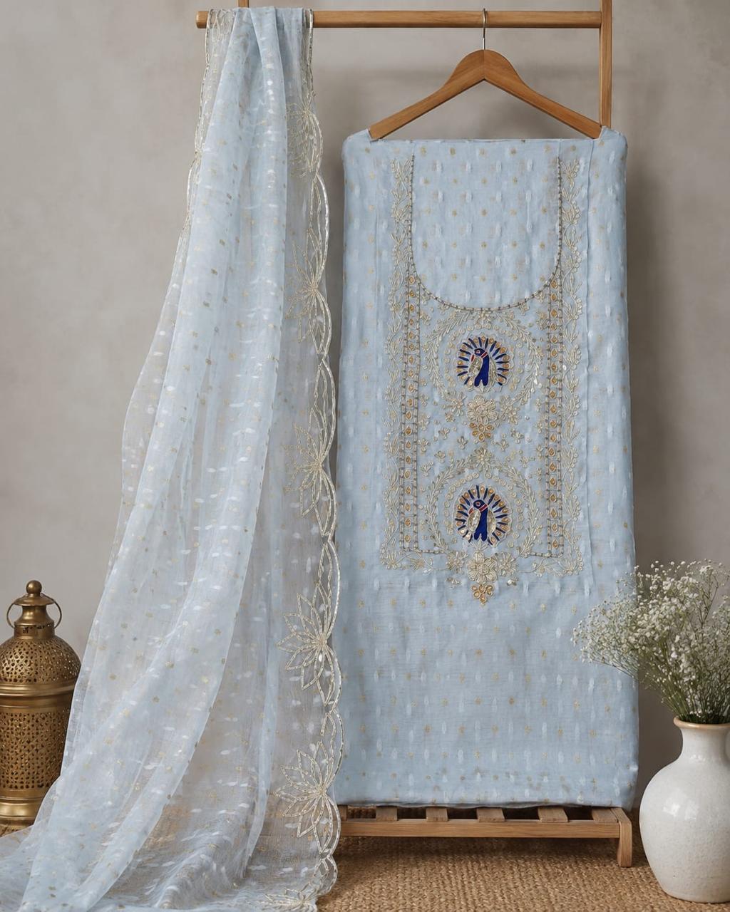 Heavy Chanderi Silk with Zardogi work