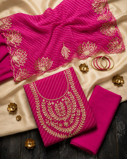 Georgette heavy gotta work kurta with Georgette gotta cut work duppata and bottom
