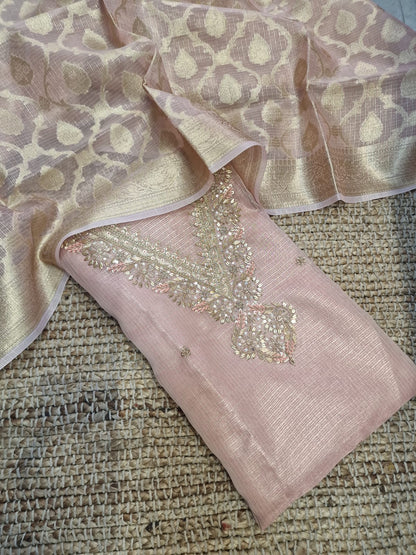 Banarasi kota silk heavy jardoz work kurta with banrasi silk kota duppata