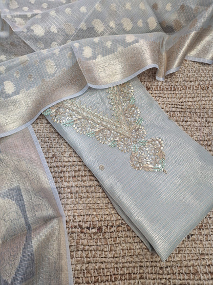 Banarasi kota silk heavy jardoz work kurta with banrasi silk kota duppata