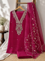 Crush tissue fabric heavy jardoz work kurta with crush tissue gotta work dupatta