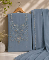 Plain soft georgette fabric jardoz work kurti with Georgette fabric jardoz work cut work dupatta