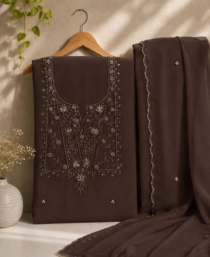 Plain soft georgette fabric jardoz work kurti with Georgette fabric jardoz work cut work dupatta