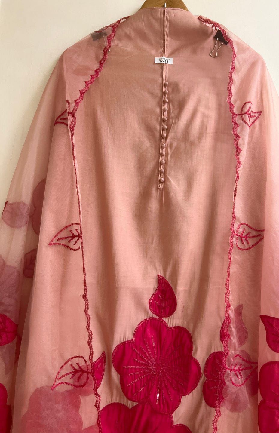 Peach Modal Silk Embroidered Unstitched 3-Piece Suit