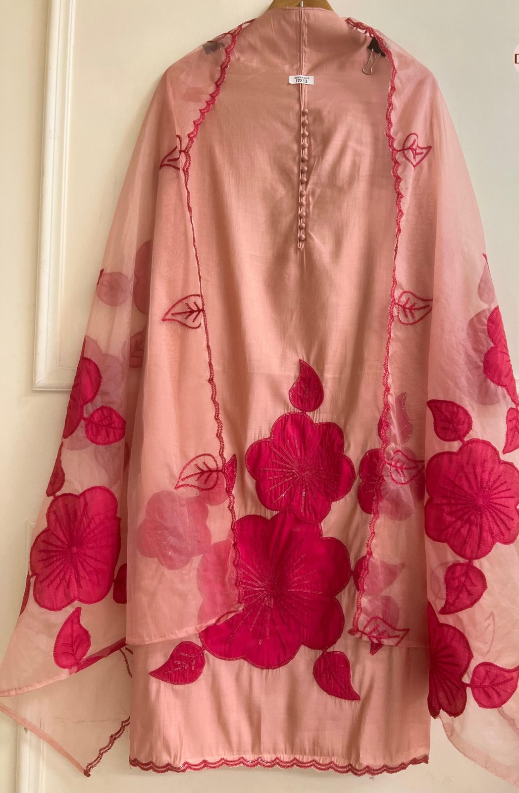 Peach Modal Silk Embroidered Unstitched 3-Piece Suit