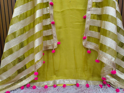 Ivory Shimmer Unstitched Suit Set