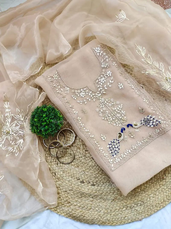 Pink Beige Green Peacock