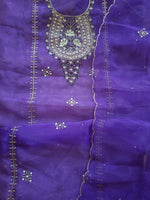 Organza handwork unstitched suit set