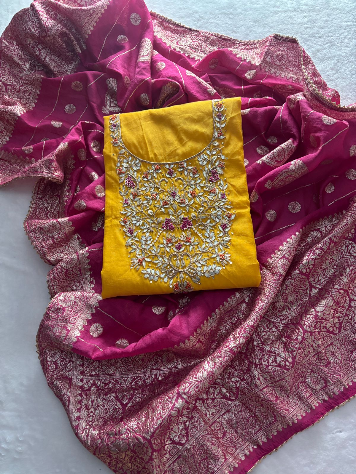 Chanderi Silk with handwork