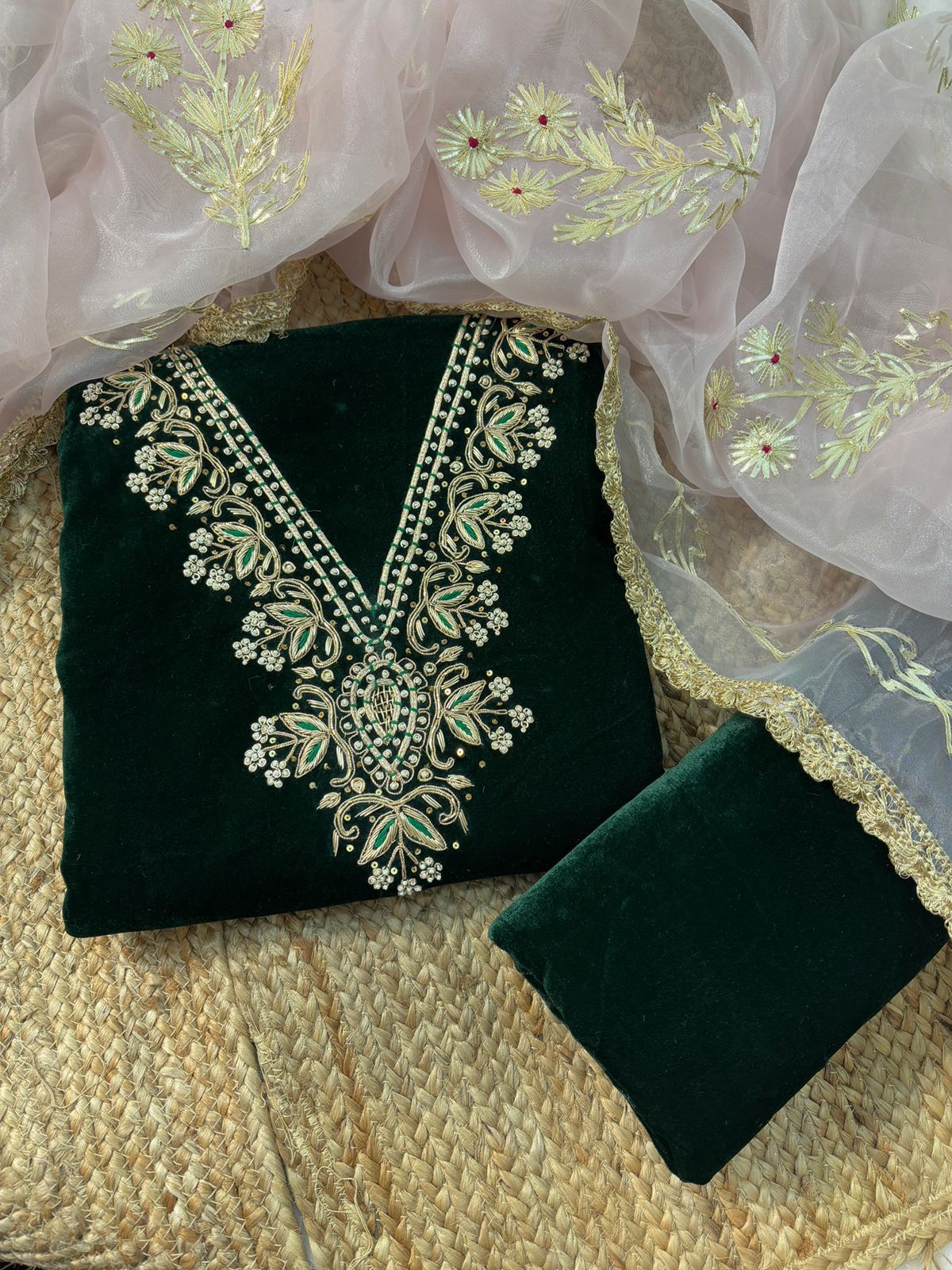 Bottle Green Velvet suit