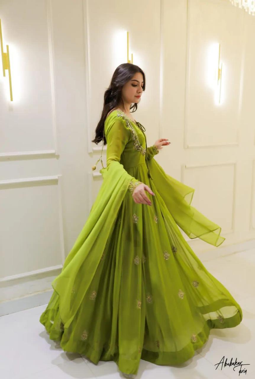 Green Gown Suit Set