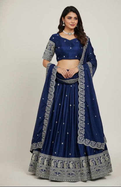 Blue designer lehenga