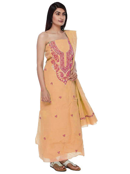 Chikankari Galabooti Cotton Unstitched Dress Material