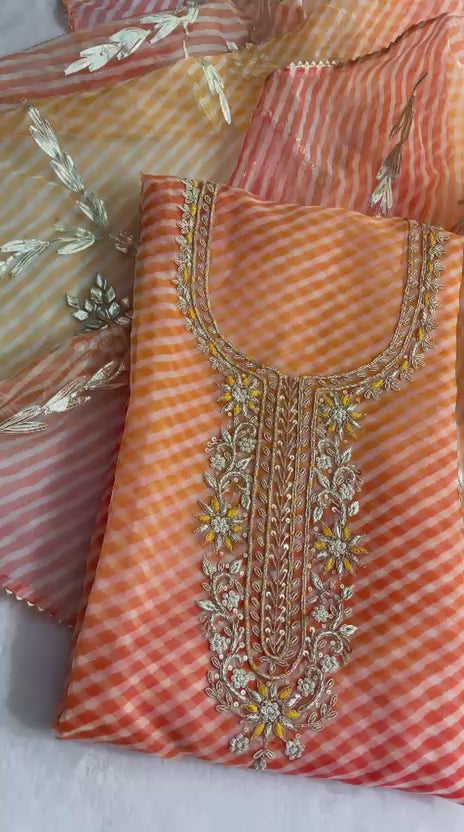 Viscose Organza Leheriya