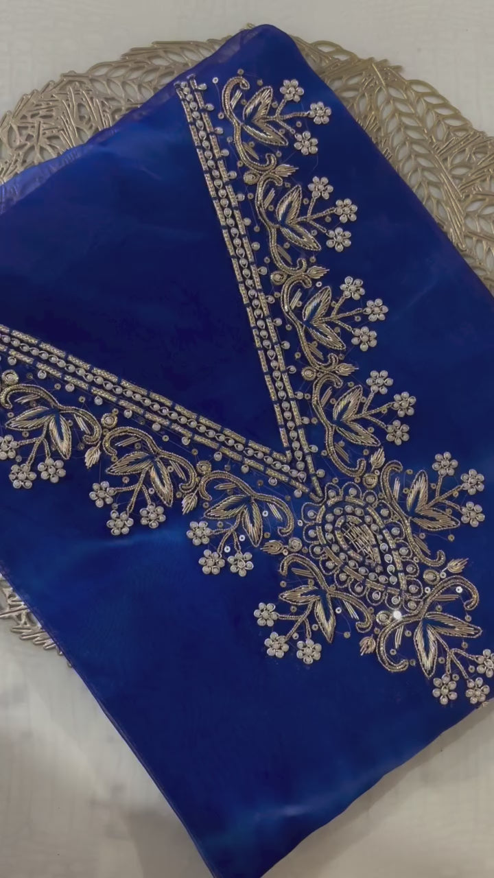 Royal Blue Viscose organza