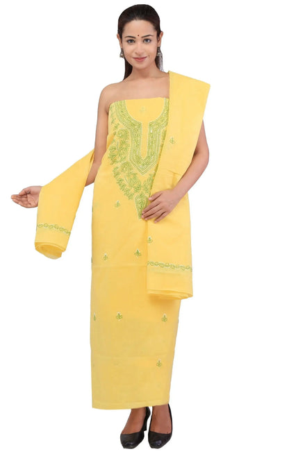 Chikankari Galabooti Cotton Unstitched Dress Material